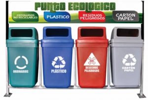 PUNTO ECOLÓGICO DE 100 LITROS, CUATRO PUESTOS